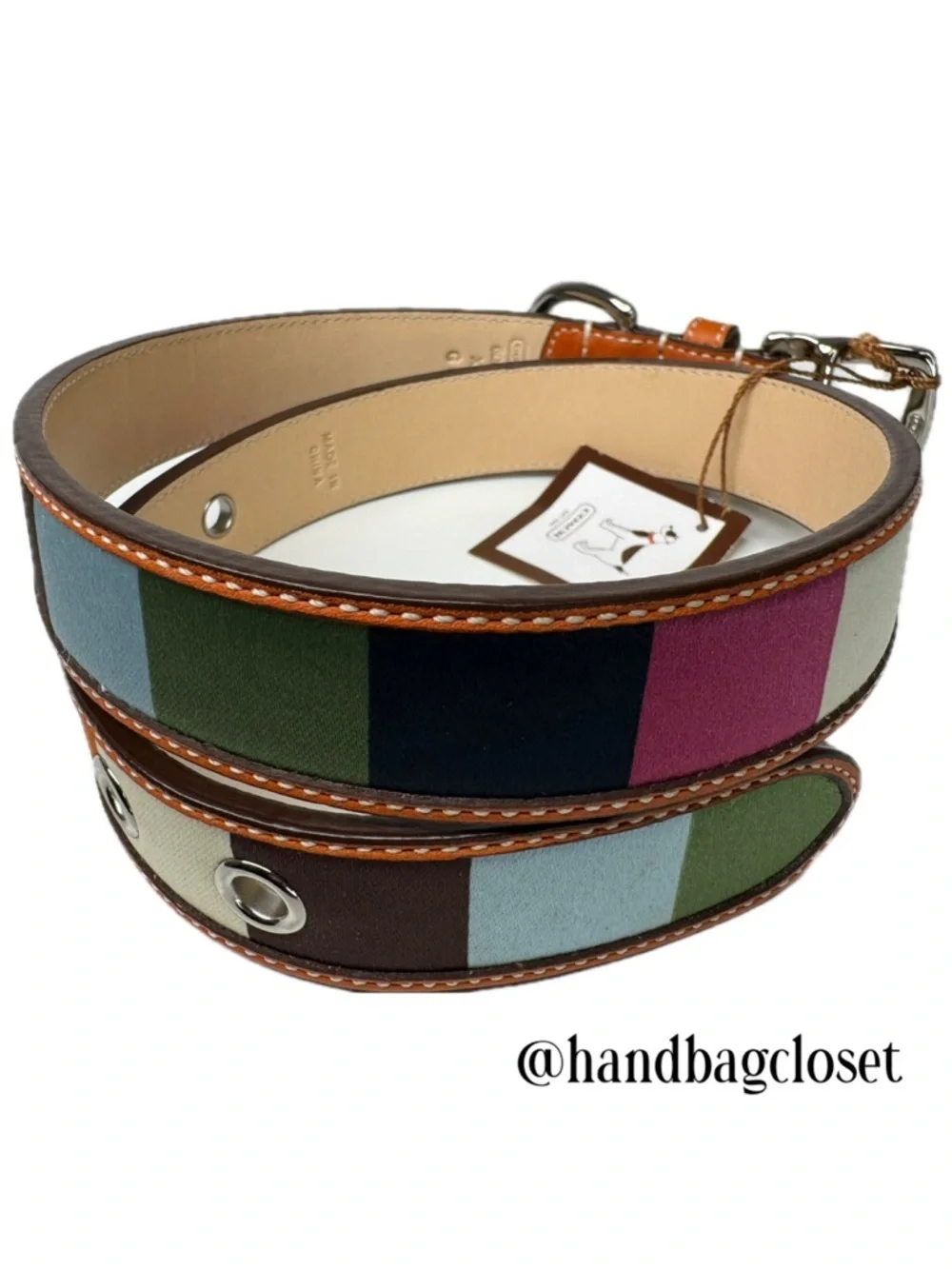 Coach Legacy Rare Satin & Leather Color Block Size XL Extra Large Dog Collar